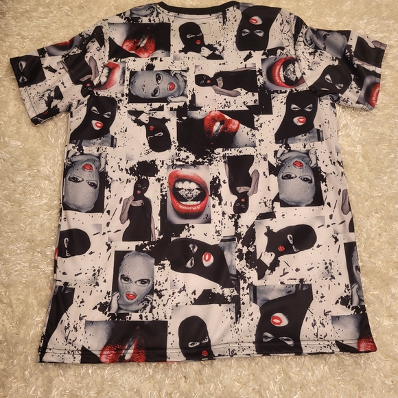 Fresh Prints of Bel-Air Women's Design T-Shirt, Black White Red, Large - Picture 4 of 6